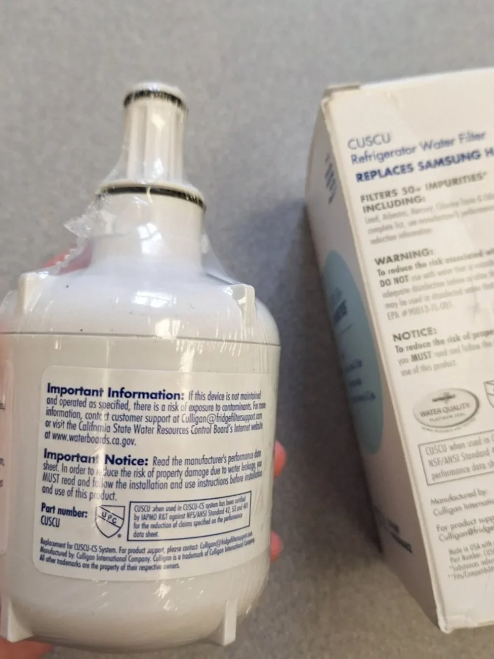 Culligan CUSCU Replacement Samsung (HAF-CU1) Refrigerator Water Filter: